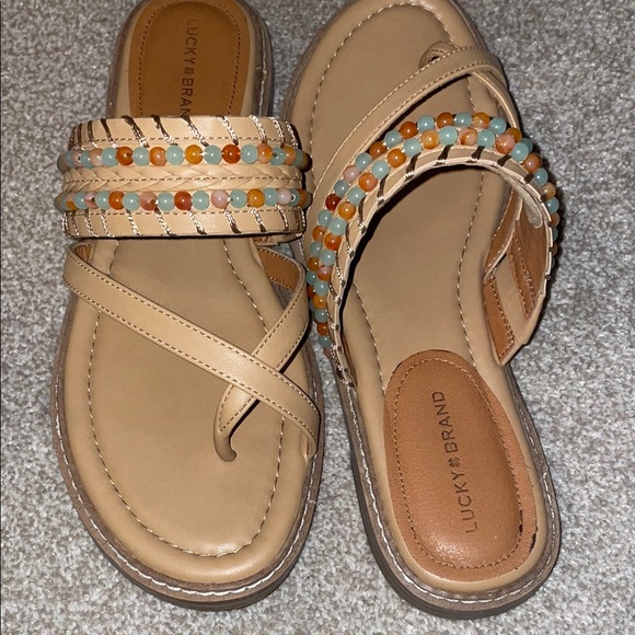 Lucky Brand Shoes - Lucky Brand Women's Tan Beaded Sandals